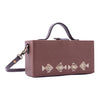 Image of Mayari tan hand embroidered wedding clutch bag for women