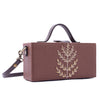 Image of Tree of life tan hand embroidered Crossbody clutch bag for women