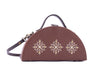 Image of Aztec Tan Semi Circle designer hand embroidered Clutch Bag for women
