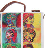 Image of buy online hand painted bags, painted traveling bag, abstract hand painted sling bag