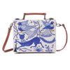 Image of buy online hand painted bags, painted traveling bag, abstract hand painted sling bag