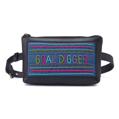 Goal digger Hand Embroidery waist belt bag