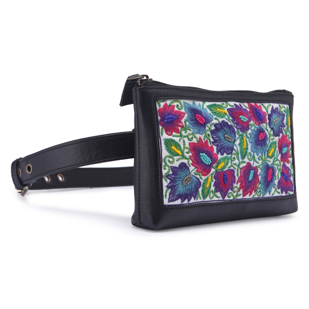 Order online Flower embroidered belt bag- gonecase.in