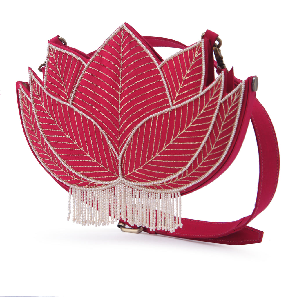 Order online Lotus Wedding Hand embroidered belt bag- gonecase.in