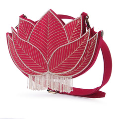 Lotus Wedding Hand Embroidered Women waist Belt bag