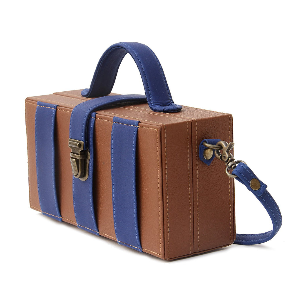 Basic Blue and Brown Clutch Bag ,sling bag, gonecasestore - gonecasestore