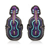 Image of Sitar Blue Embroidered Earrings ,Earrings, gonecasestore - gonecasestore