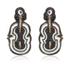 Image of Sitar Black Embroidered Earrings ,Earrings, gonecasestore - gonecasestore
