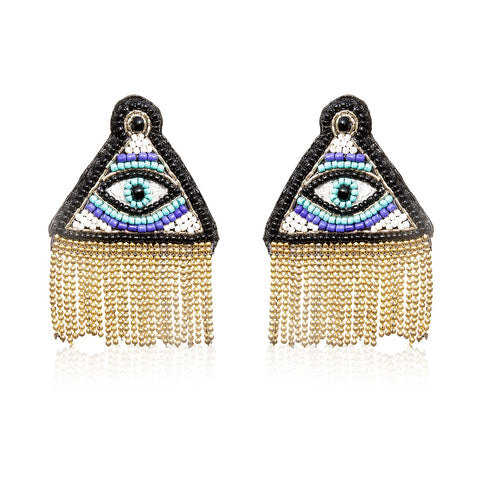 Illuminati Embroidered Earrings ,Earrings, gonecasestore - gonecasestore