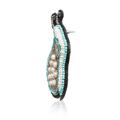 Snail Embroidered Earrings ,Earrings, gonecasestore - gonecasestore