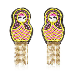 Yellow Russian Doll Earring