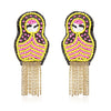 Image of Yellow Russian Doll Earrings ,Earrings, gonecasestore - gonecasestore
