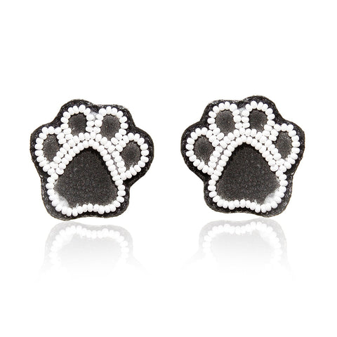 Paw Embroidered Earrings ,Earrings, gonecasestore - gonecasestore