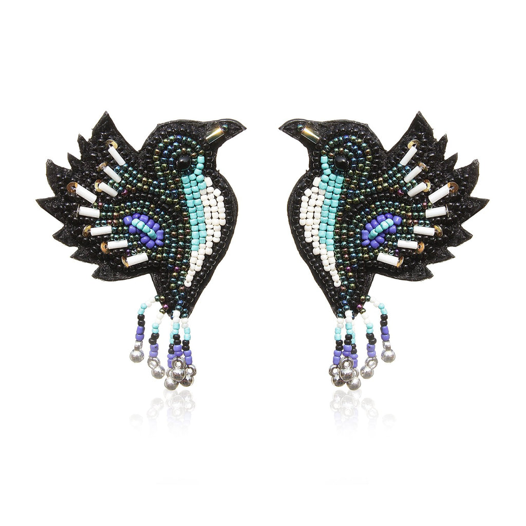 Birdie Embroidered Earrings ,Earrings, gonecasestore - gonecasestore