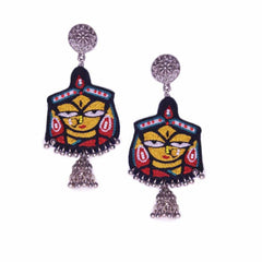 Jamini Roy hand embroidered earrings