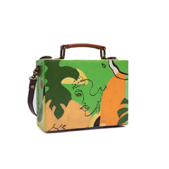Tropical hand painted sling bag