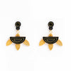 Image of Hand Painted Gold And Black Studs ,Earrings, gonecasestore - gonecasestore