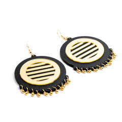Black and Gold Hand Painted Earring