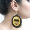 Image of Black and Gold Hand painted earring ,Earrings, gonecasestore - gonecasestore