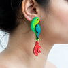 Image of Handpainted Parrot Studs ,Earrings, gonecasestore - gonecasestore