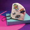 Image of Hamsa Embroidered Mask ,handmade mask, gonecasestore - gonecasestore