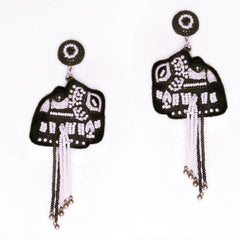 Elephant Embroidery Handmade Earring