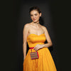Image of Floral small hand embroidered wedding collection waist belt bag for women