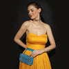 Image of Order online Blue embroidered belt bag for wedding- gonecase.in