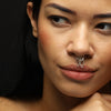 Image of Double Chain Sterling Silver Septum Nose Pin