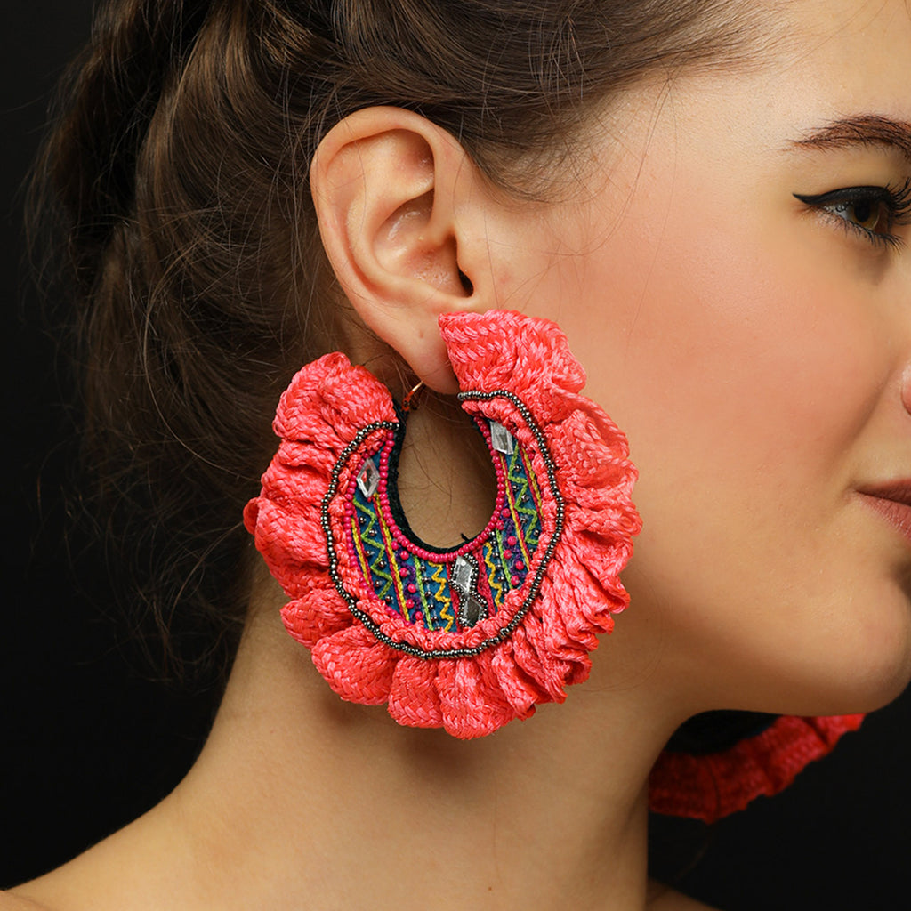 Order online Bohemian Hand Embroidered Hoops- gonecase.in