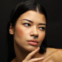 Ghazal Sterling Silver Hand Painted Septum Nose Pin