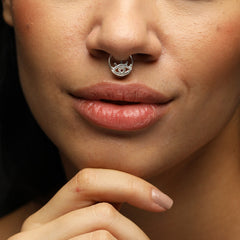 Evil Eye Handcrafted Sterling Silver Septum Nose Pin
