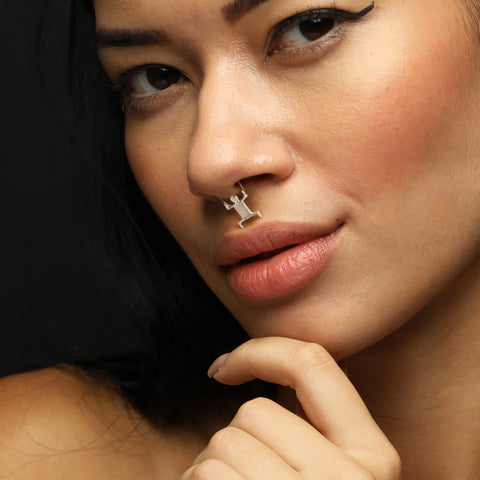 Order online Egyptian Silver Handcrafted Septum Nose Pin- gonecase.in
