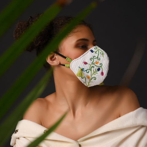 Floral Embroidered Mask ,sling bag, gonecasestore - gonecasestore