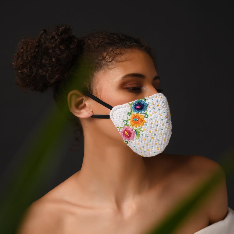 Spring Season Embroidered Mask ,sling bag, gonecasestore - gonecasestore
