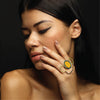 Image of Order Online Jhil Mil hand painted Silver Ring- gonecase.in