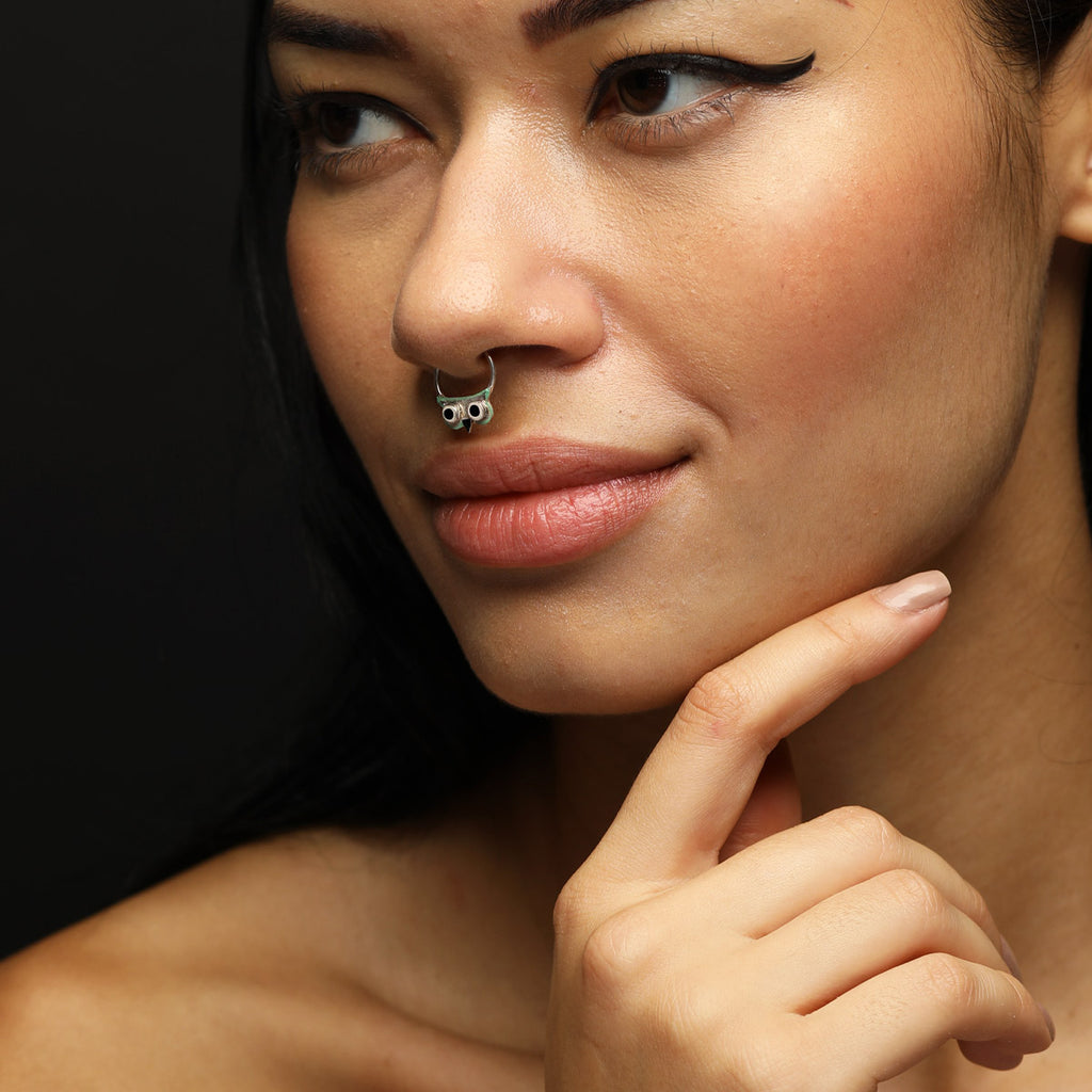 Silver Oxidized Nose Pin | Stylish and Unique Nose Jewelry with an Antique  Touch – NEMICHAND JEWELS
