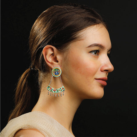 Order online Pichwai sterling silver earrings- gonecase.in