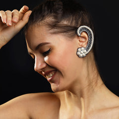 Order online Long flower silver ear-cuff- gonecase.in