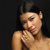 Image of Order Online Jhil Mil hand painted Silver Ring- gonecase.in